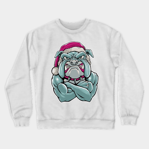 santa bulldog Crewneck Sweatshirt by akmalzone